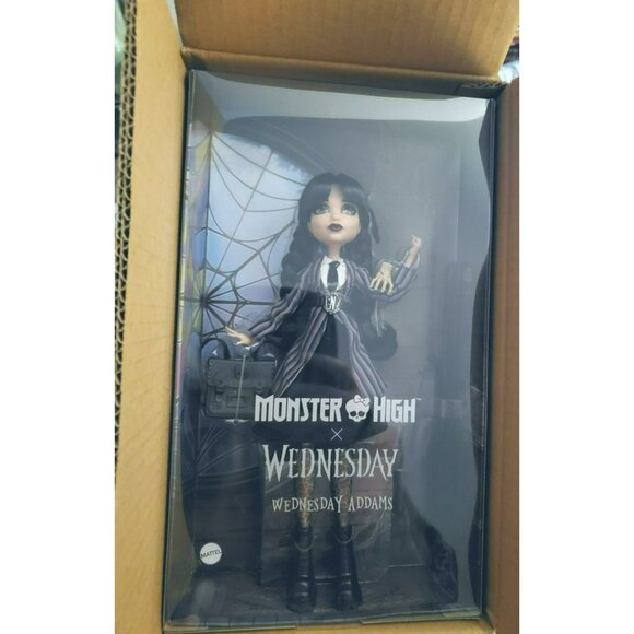 Mattel Toy Monster High Wednesday Addams Doll New in box HXJ04-9564 Black Netfli - Picture 2 of 9